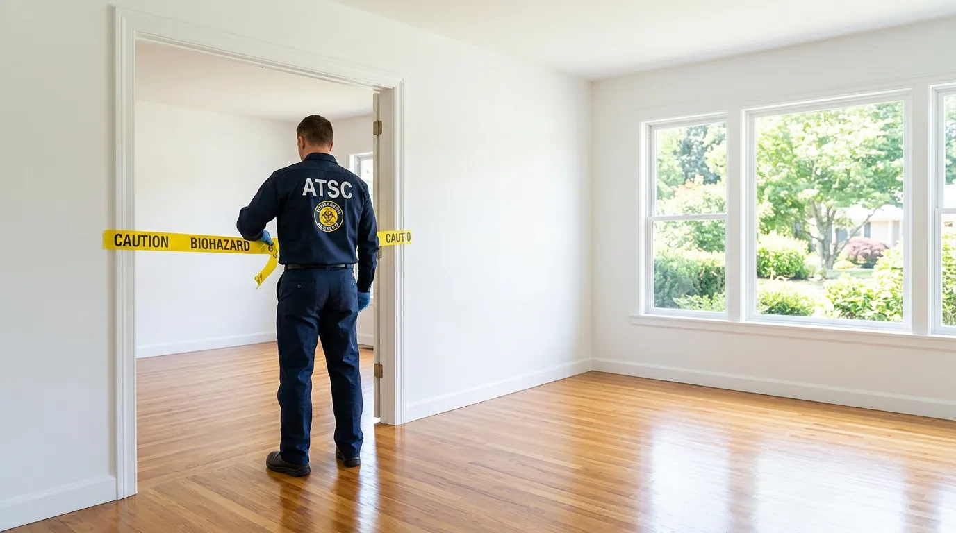 Certified biohazard cleanup crew performing Decomposition Cleanup in Cedartown